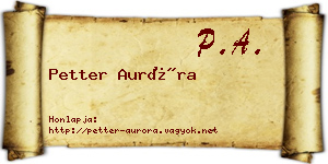Petter Auróra névjegykártya